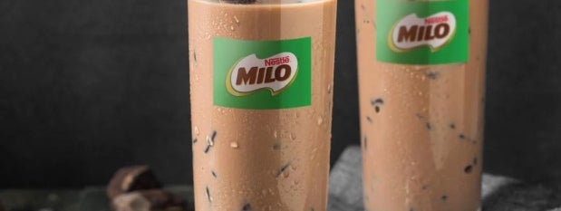 two glasses of milo and chocolate drinks