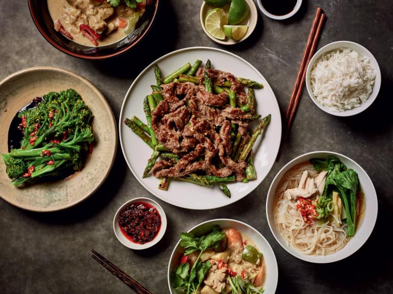 Shared Plates with different food dishes